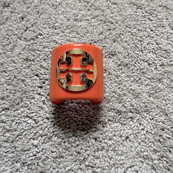 Tory Burch Jewelry - Tory Burch Orange and Gold Cuff Bracelet